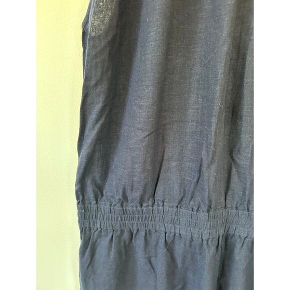 1901 womens navy jumpsuit size XL linen blend sleeveless - Picture 3 of 12